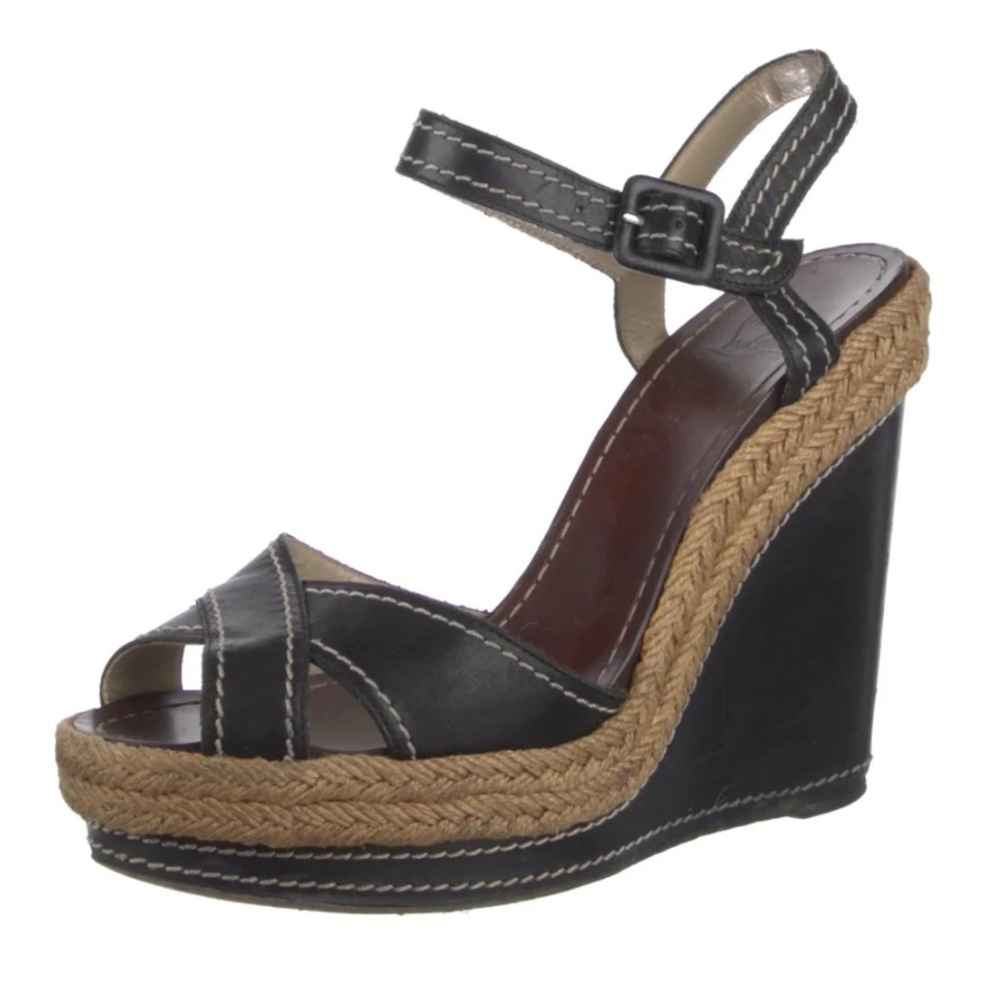 Christian Louboutin Wedge Espadrille Sandals